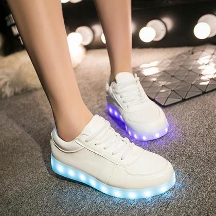 Unisex Cool Led Light Lace Up Luminous Sneakers