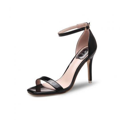 Sandals Women Stiletto Heel Patent Leather Ankle..