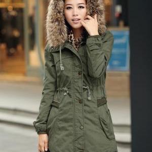 Womens Winter Coats Faux Fur Lining Parka With Fur..