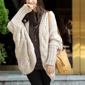 Unclosed Batwing Sleeve Cardigans