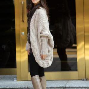 Unclosed Batwing Sleeve Cardigans