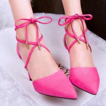 Women's Pure Color Sexy Pointed Toe..
