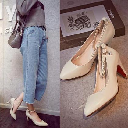 Pumps Heels Women 2016 Sexy Hasp Solid Pointed Toe..