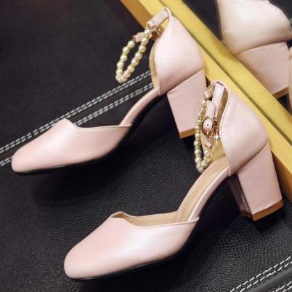 Sandals Heels Women Fashion Sweet Beaded..