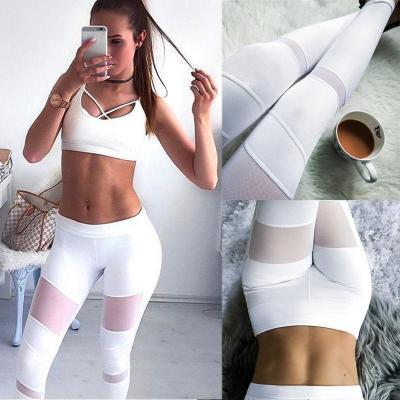 Womens Hot Sale White Mesh Patchwork Yoga Sport Running Brethable Pants