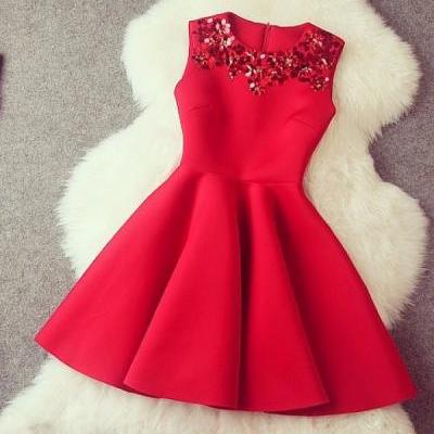 Gorgeous A Line Red Short Dress With Sequins Red Dresses Gorgeous Dresses