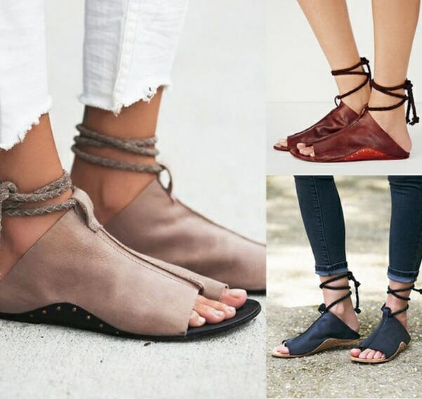 Summer Sandals Women Flats Ladies Shoes Woman Ankle Strap Wedding
