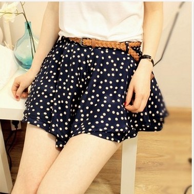 Fashion Brand Polka Dots Shorts With Belt ( Five Colors)