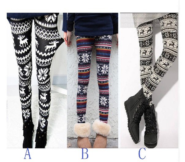 Hde Womens Knitted Nordic Multi Style Insulated Leggings Winter Pattern