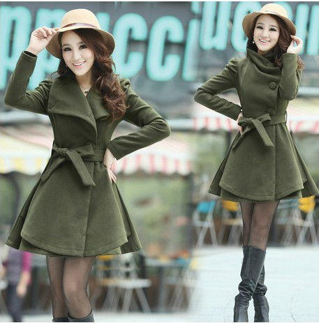 Cultivate Morality Thickening In Long Women's Clothing Woolen Cloth Coat