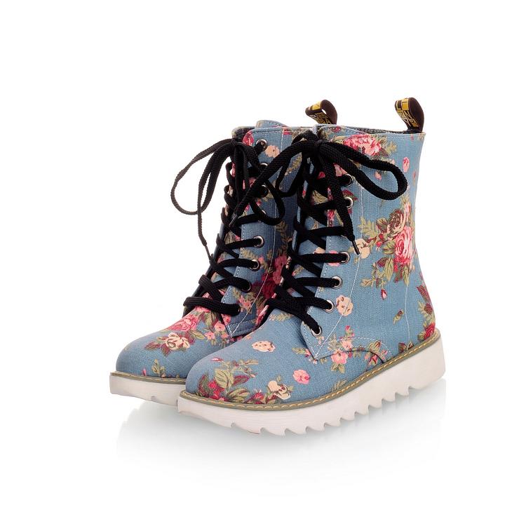 Beautiful Floral Design Martens Boots
