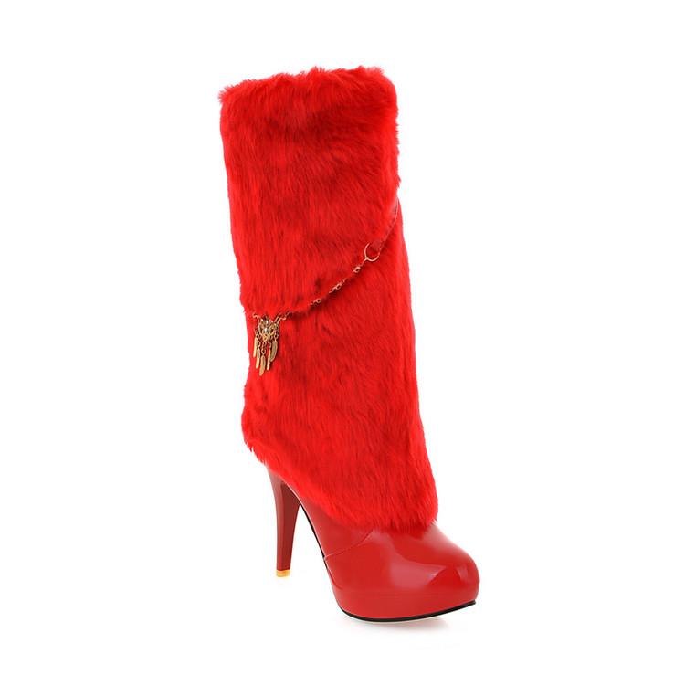 Women's Pure Color Stiletto High Heel Ankle Boots