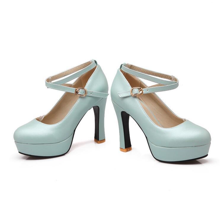 Women's Pure Color Sweet Fashion Leasure Thick-heeled Pumps