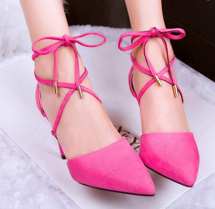 Women's Pure Color Sexy Pointed Toe High Heel Shoes With Bowknot